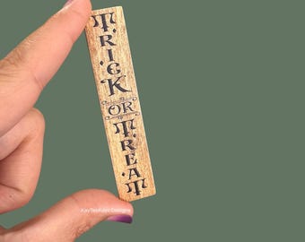Trick or Treat Dollhouse Porch Sign | Miniature Halloween Decor