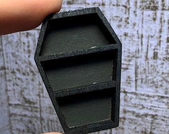 Micro Coffin Schmuck Regal | Halloween Miniaturen | Micro Kristall Ablage