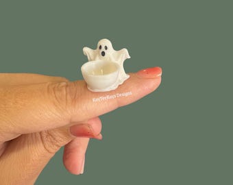 Miniature Ghost Candy Dish | Dollhouse Trick or Treat Bowl | Dollhouse Miniature Halloween Decor