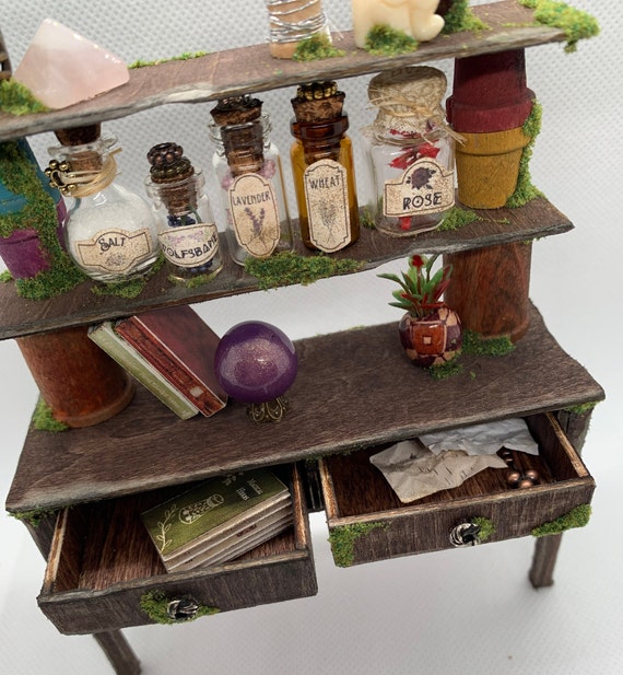 DIY KIT | Miniature Fairy Witch Desk | Dollhouse Apothecary Desk |  Miniature Kit - Etsy