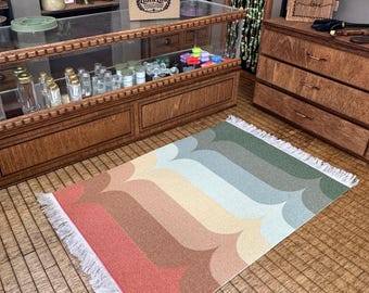 Retro Dollhouse Rug | 1:12 Miniature Hippie Decor | Modern Miniatures