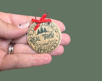 Miniature Christmas Door Sign | 1:12 Christmas Porch | Real Thick and Sprucy