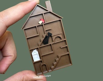House Shaped Trinket Shelf | 1:12 miniature shadow box