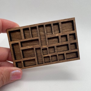 Miniature Trinket Shelf | Miniature Crystal Shelf | Dollhouse Miniature Decor | Printers Tray | Miniature Shadow Box