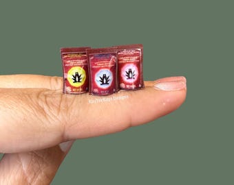 Miniature Peanut Butter Cup Edibles Bag | 1:12 Scale Dollhouse Cannabis Candy | Tiny Dispensary Decor | Adult Collector Miniature