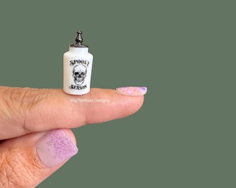 Miniature Spooky Season Jar | 1:12 Dollhouse Halloween Candy Jar | Miniature Halloween Kitchen Decor