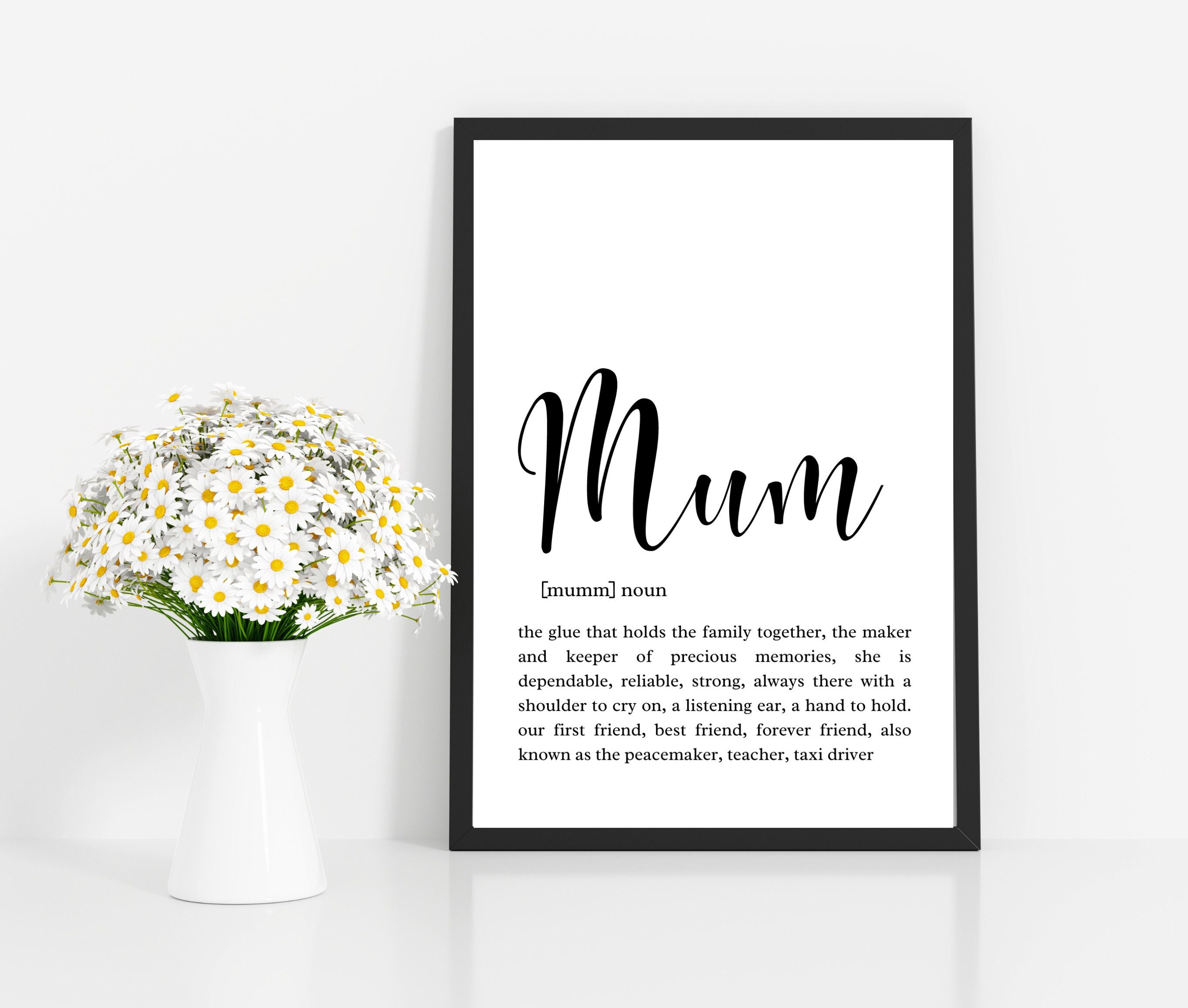 MUM DEFINITION PRINT, Mum, Mummy, Mother Gift, Mothers Day Gift, Mum