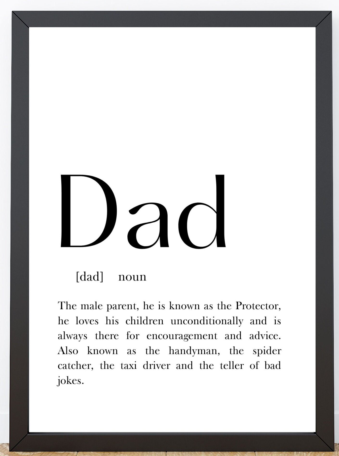 Dad Definition Gift for Dad Fathers Day Gift Dad Print - Etsy UK