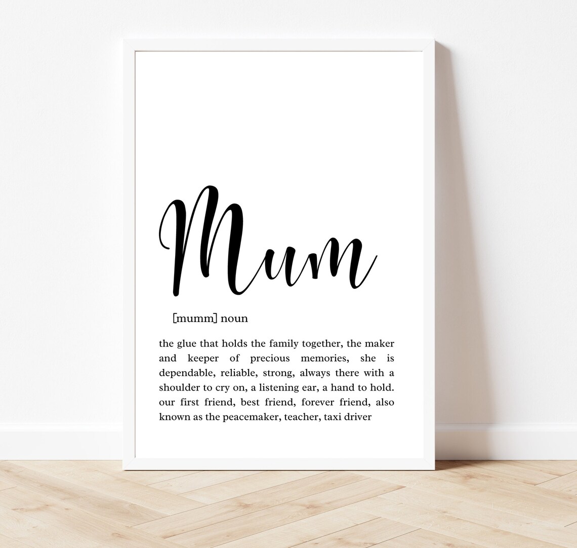 MUM DEFINITION PRINT, Mum, Mummy, Mother Gift, Mothers Day Gift, Mum ...
