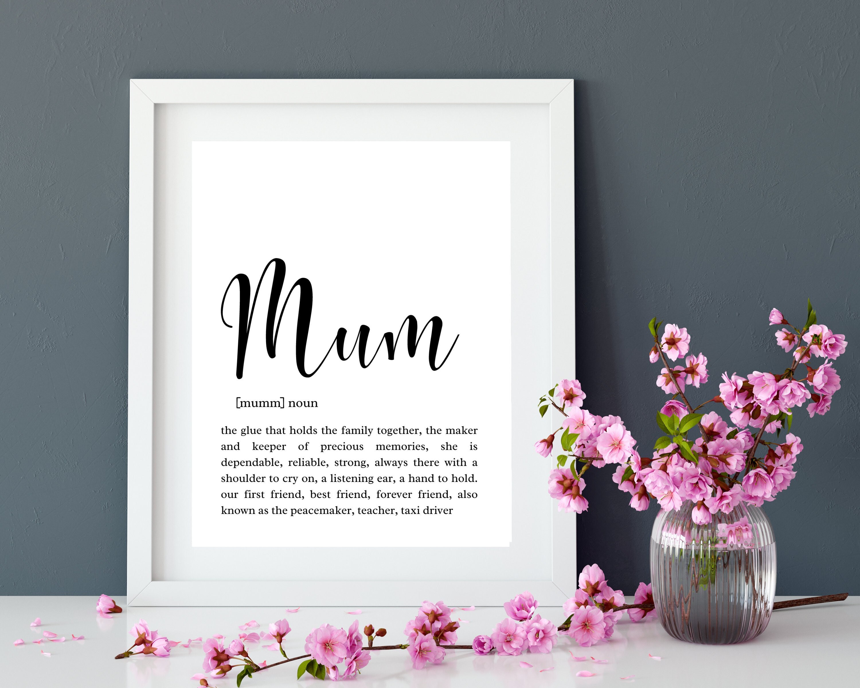 MUM DEFINITION PRINT, Mum, Mummy, Mother Gift, Mothers Day Gift, Mum
