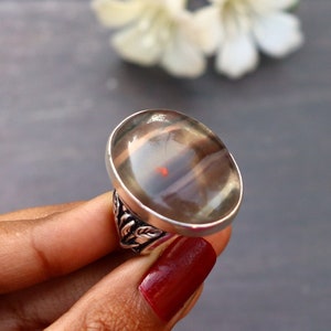 Beautiful Fluorite Ring/6 1/4 US Size Statement Ring/Purple Fluorite Gemstone Ring/Fluorite Ring/Silver Plated Handmade Ring/Purple Fluorite