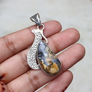 Maligano Jasper Pendant | Jasper Gemstone Pendant | Natural Gemstone Pendant | Handmade Silver Plated Pendant | Designer Jewelry!