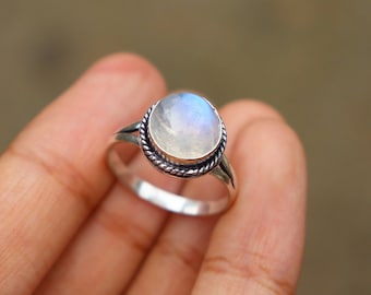 Moonstone Gemstone and Different Gemstone Ring/ Silver Plated Ring/ Designer Ring/ Dainty Ring/ Amethyst Ring/ Handcrafted Ring!