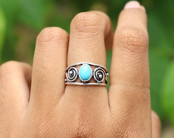 Beautiful Turquoise Gemstone and Different Gemstone Ring/ Silver Plated Ring/ Designer Ring/ Dainty Ring/ Moonstone Ring/ Handcrafted Ring!