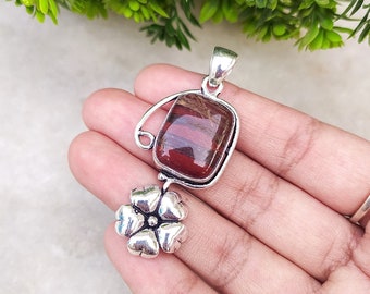 Stunning Red Banded Jasper Gemstone Pendant | Original Jasper | Designer Pendant | Statement Jewelry | Jasper Pendant | Big Jasper Pendant!