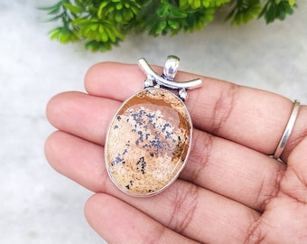 Picture Jasper, Crazy Lace Agate and Different Gemstone Pendant | Genuine Gemstone Pendant | Silver Plated Handmade Pendant!