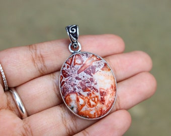 Beautiful Dry Head Agate Gemstone Pendant | Original Gemstone | Handmade Silver Plated Pendant | Dry Head Agate Pendant | Designer Jewelry!