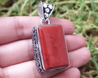 SatinCrystals Jasper Red Necklace 32 Specialty One-of-Kind Rectangle Beaded Stone Smooth Grounding Energy Knotted S05 SatinCrystals Jasper Red Necklace 32 Specialty One-of-Kind Rectangle Beaded Stone Smooth Grounding Energy Knotted S05