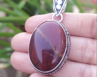 SatinCrystals Jasper Red Necklace 32 Specialty One-of-Kind Rectangle Beaded Stone Smooth Grounding Energy Knotted S05 SatinCrystals Jasper Red Necklace 32 Specialty One-of-Kind Rectangle Beaded Stone Smooth Grounding Energy Knotted S05