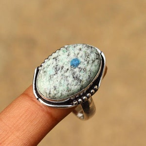 Natural K2 Jasper Ring/ 8 US Size Silver Plated Ring/ K2 Jasper Ring/ Jasper Gemstone Ring/Jasper Ring/ Handmade Ring/ Jasper Statement Ring