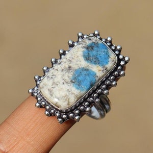Natural K2 Jasper Ring/ 7 US Size Silver Plated Ring/ K2 Jasper Ring/ Jasper Gemstone Ring/Jasper Ring/ Handmade Ring/ Jasper Statement Ring