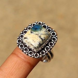 Natural K2 Jasper Ring/ 8 US Size Silver Plated Ring/ K2 Jasper Ring/ Jasper Gemstone Ring/Jasper Ring/ Handmade Ring/ Jasper Statement Ring
