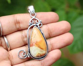 Noreena Jasper Pendant | Natural Noreena Jasper Gemstone | Handmade Silver Plated Pendant | Jasper Pendant | Designer Jewelry!