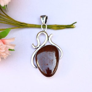 Natural Iron Tiger Pendant/ Iron Tiger Gemstone/ Silver Plated Pendant/ Iron Tiger Pendant/ Iron Tiger Statement Pendant/Iron Tiger Jewelry