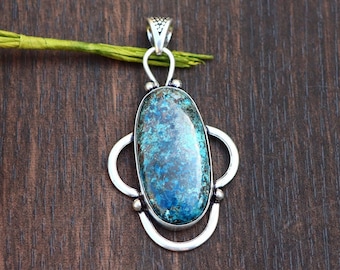 Beautiful Azurite Malachite Pendant/Victorian Pendant/Natural Azurite Malachite Gemstone Pendant/Azurite Malachite Necklace/Azurite Necklace