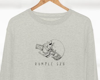 Rumple SZN Skeleton Head Halloween Sudadera unisex premium con cuello redondo, manga larga para vacaciones de Halloween para hombres y mujeres - Beber y fiesta