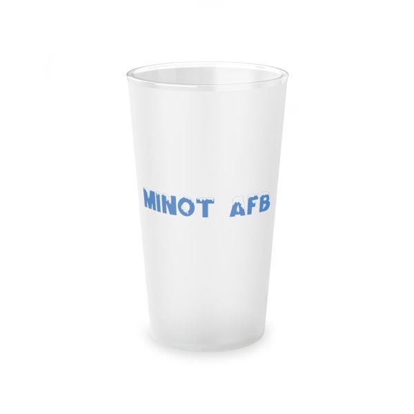 Minot AFB Frosted Pint Glass, 16oz - Air Force Military Gift - North Dakota