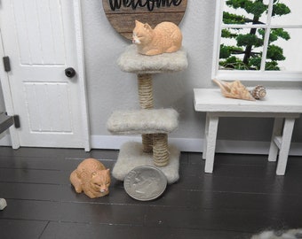 1:24 Scale Miniature Dollhouse Cat Tree - 4 Colors Available