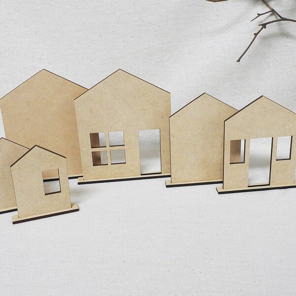 Unfinished Wood Houses for Crafts Home Decorating and Gift Giving