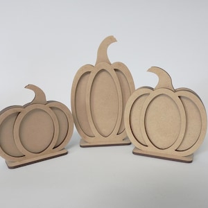 Unfinished Layered Wood Pumpkins DIY Craft Kit: Fall Decor Shelf Sitters