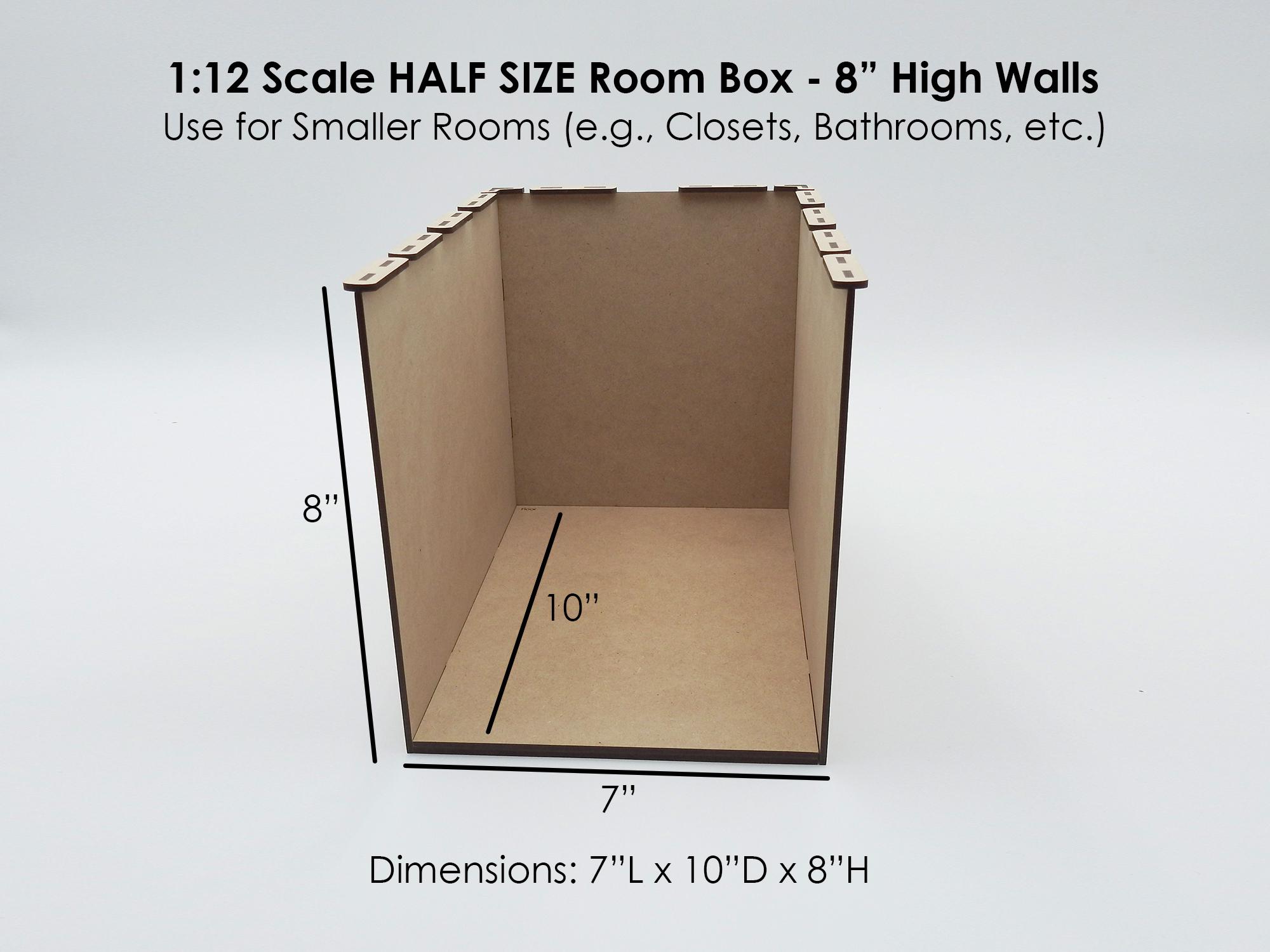 1:12 Scale Unfinished Stackable Room Box Kit for DIY Dollhouses and ...