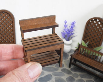 Miniature Dollhouse FAIRY GARDEN Furniture ~  Wood Workbench Potting Table ~ NEW 