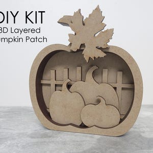 Unfinished Wood Pumpkin Patch DIY Craft Kit: Fall Decor Shelf Sitters