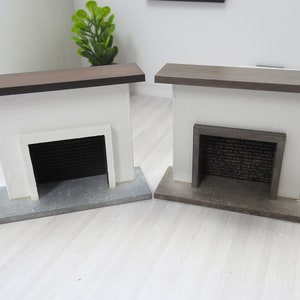 1:24 Scale Dollhouse Fireplace 2 Styles Wood Home Furnishings Modern Farmhouse Miniatures