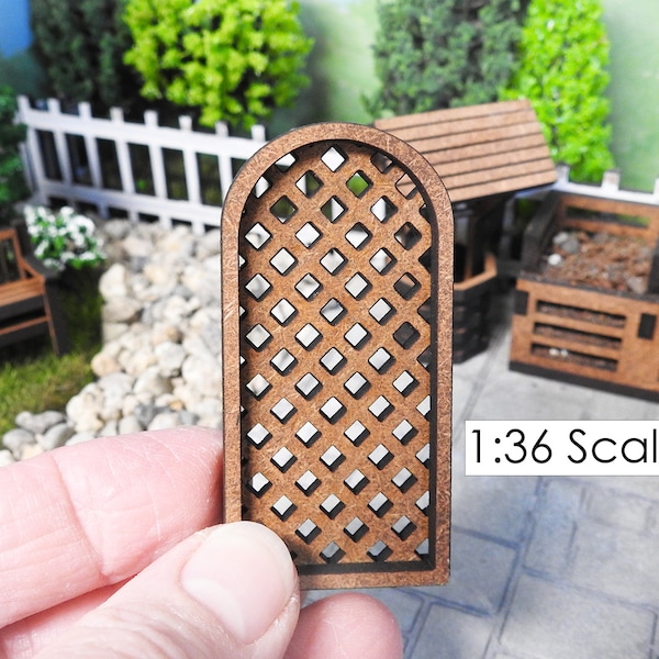 1:36 Scale Miniature Wood Lattice Dollhouse Garden Trellis