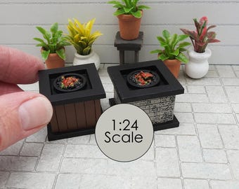 1:24 (Half) Scale Miniature Dollhouse Firepit - Choose Your Style