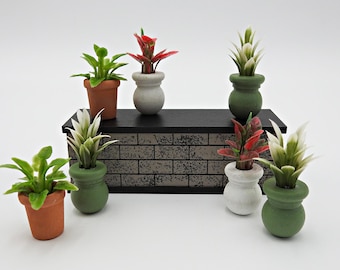 Miniature Potted Plants for Dollhouse Decorating and Diorama Scenes