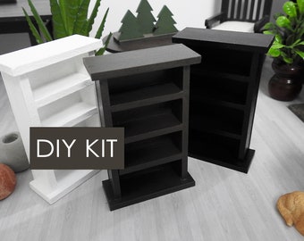 DIY KIT 1:24 Scale Dollhouse Miniature Unfinished Book Shelf