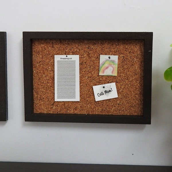 Dollhouse Miniature Framed Cork Board -3 Sizes Available