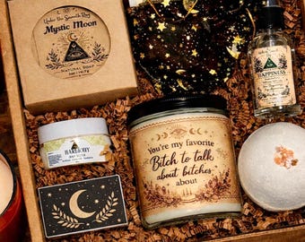 Funny Best Friend Gift Box, Witchy Self Care Gift Set, Birthday Gift for Bestie, Funny Saying Candle