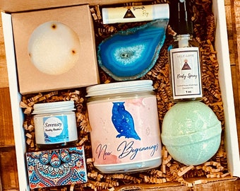 New Beginnings Gift Box, Retirement Spa Box, Congratulations Gift Basket, Job Promotion Gift, Co-worker Gift box, Congrats - New Job