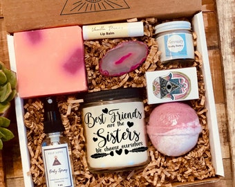 Best Friends are sisters we choose spa gift box - Soul Sister Gift Box - Birthday Gift for Friend - Gift Basket - Christmas Gift -