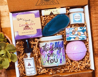Thinking of You Care package- Self care spa gift box for her - Thank you Set - Just Because- Best Friend Set- Gift full of love - loved one