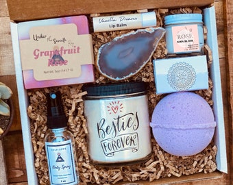 Besties For Life Friendship Gift Box | Thinking of you Gift Box | Self Care Package for Her | Thinking of You | Best Friend Box | Custom Box