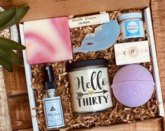 Hello thirty - 30th Birthday Gift For Her - 30th Gift - Thirtieth Birthday - Soy Candle - Thirty and Flirty - Gift For Friend