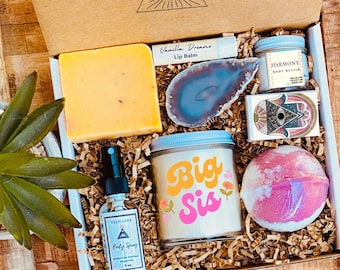 Sisters Gift Box Set- Big Sis Gift - Gift for Sister - Sister Birthday Gift-  Big Sister Gift - Sister Candle Gift - Christmas Gift